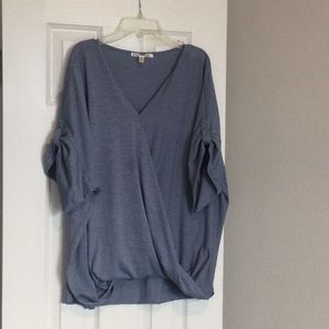 Denim blue wrap top